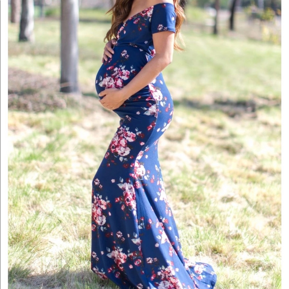Pink blush maternity dress